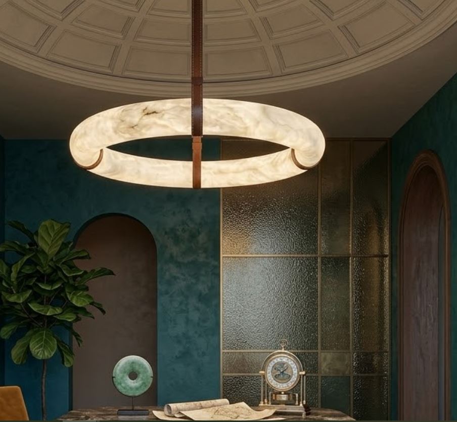 Modern Alabaster Pendant Chandelier