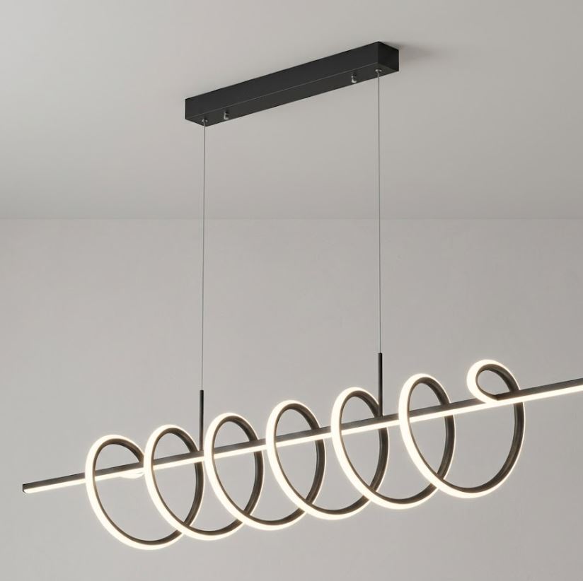 Modern Spiral LED Pendant Chandelier Light Gold