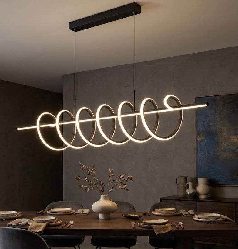 Modern Spiral Pendant Chandelier Black