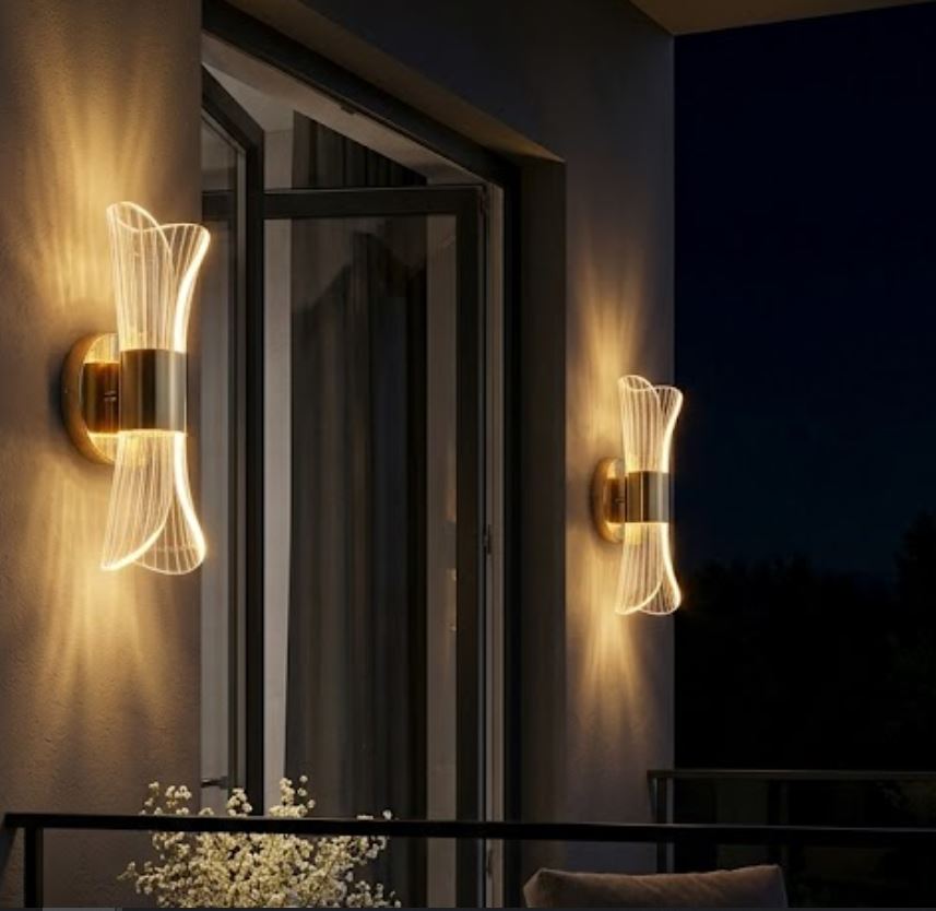 Acrylic Gold LED Wall Lamp