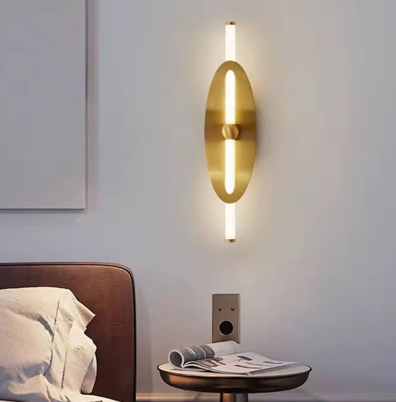 Marble and Metal Oval Sconce Lamp Marble and Metal Oval Sconce Lamp