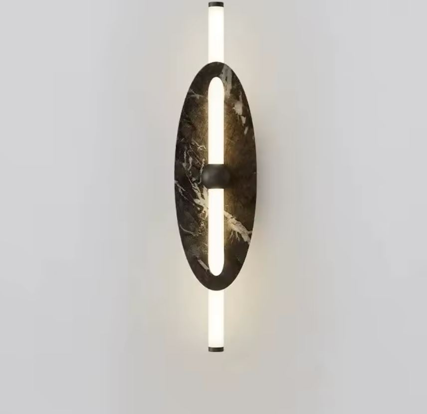 Marble and Metal Wall Sconce Lamp closeup Marble and Metal Wall Sconce Lamp closeup