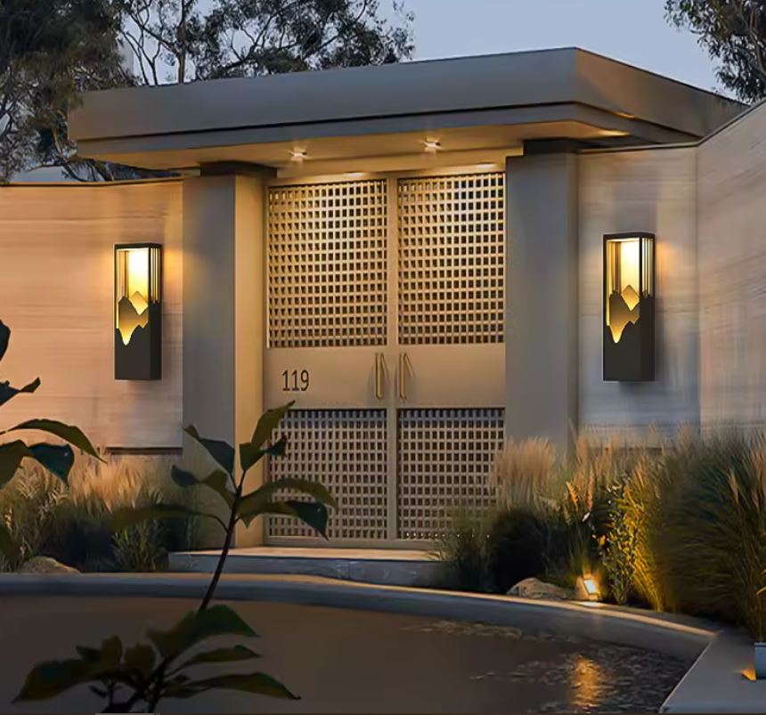 Mountain Pattern LED Outdoor Lamp