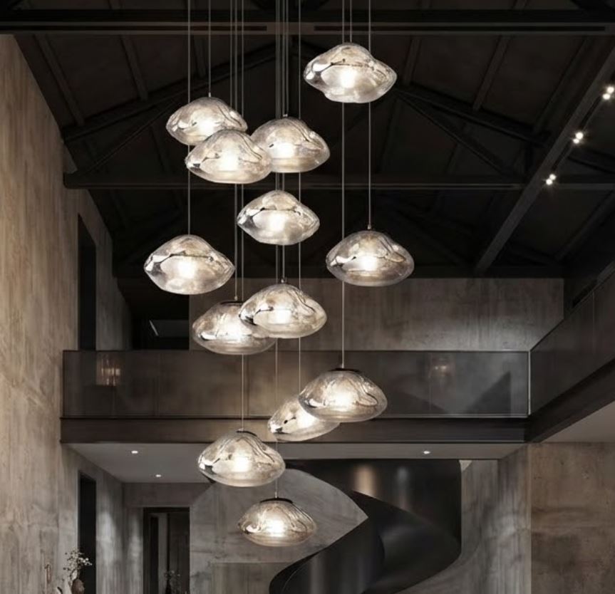1-24 Drops Molten Glass Statement Chandelier