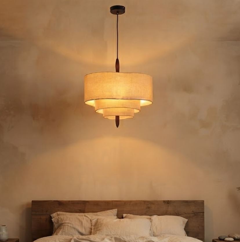 3-Tier Wabi Sabi Fabric Chandelier Bedroom
