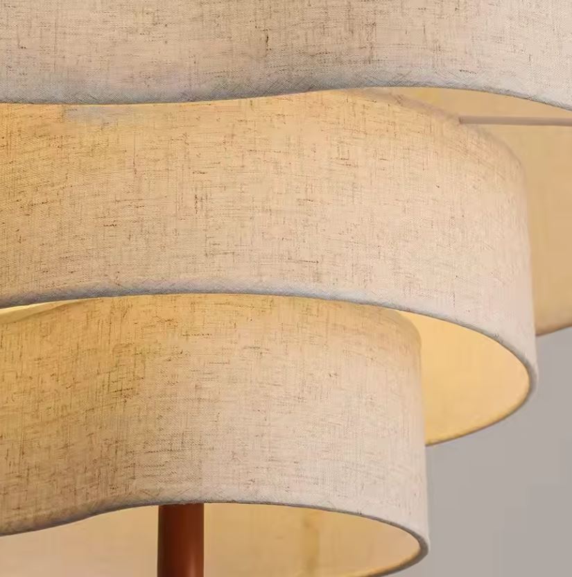 3-Tier Wabi Sabi Fabric Chandelier Closeup
