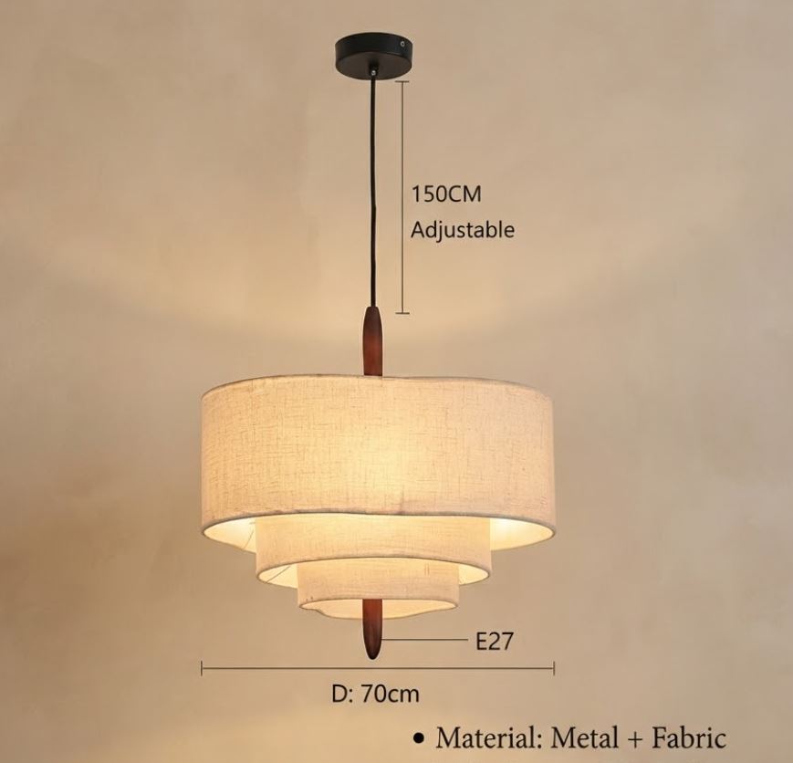 3-Tier Wabi Sabi Fabric Chandelier Light