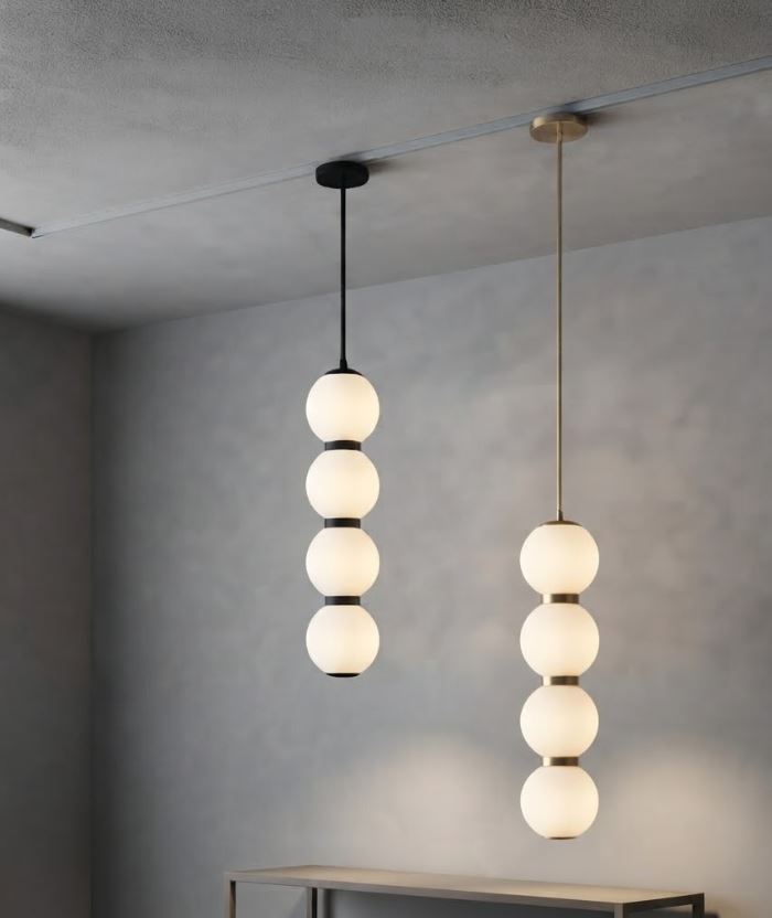 4-Globe Chandelier Drop Light For Bedside