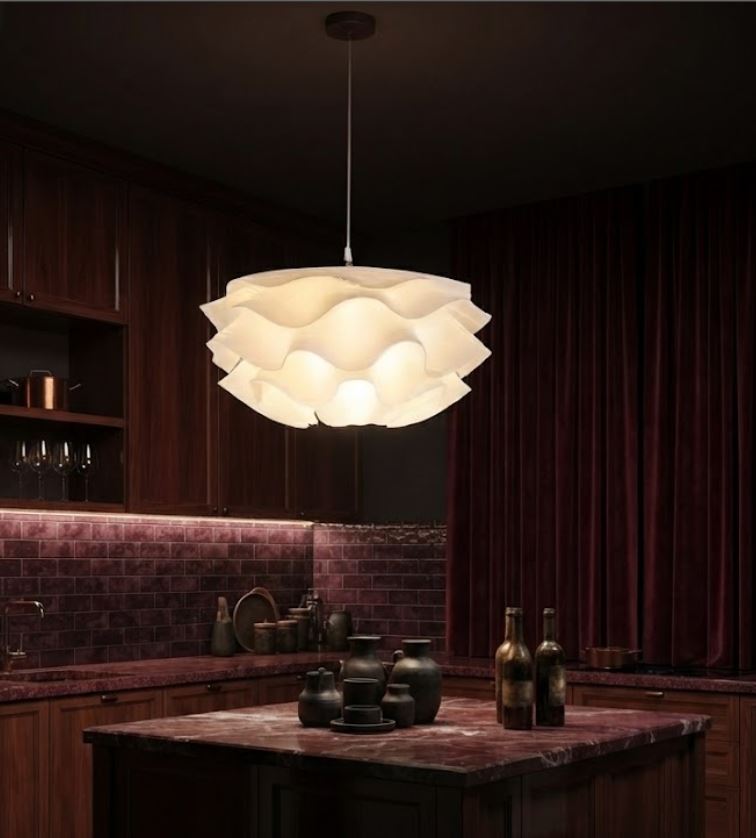 4-Layer White Flower Chandelier Light