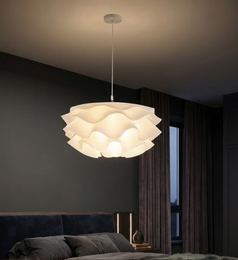 4-Layer White Flower Chandelier
