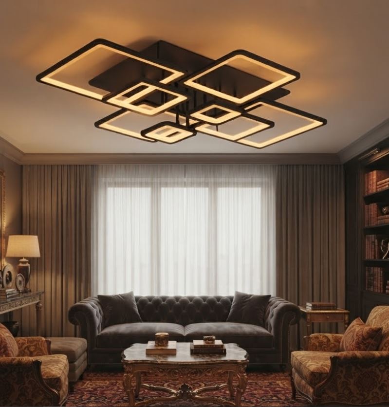 8-Head Flush Mount Ceiling Light warm