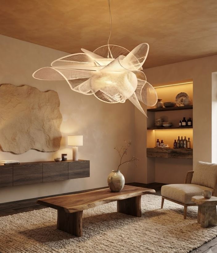 Acrylic Mesh Floral Chandelier