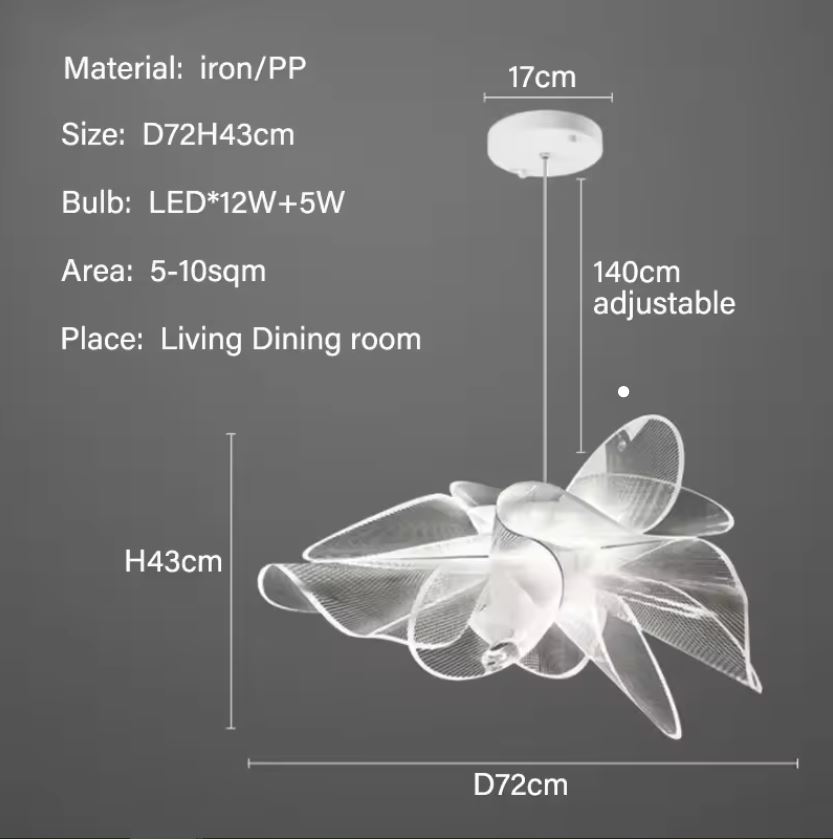 Acrylic Mesh Floral Pendant Chandelier ceramic