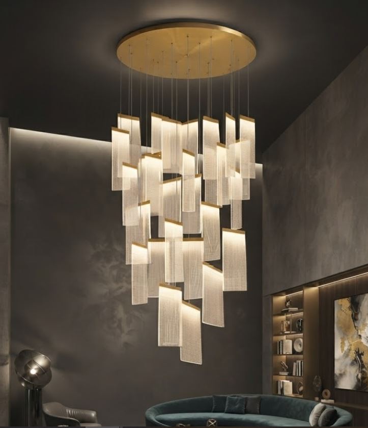 Acrylic Panel Foyer Chandelier