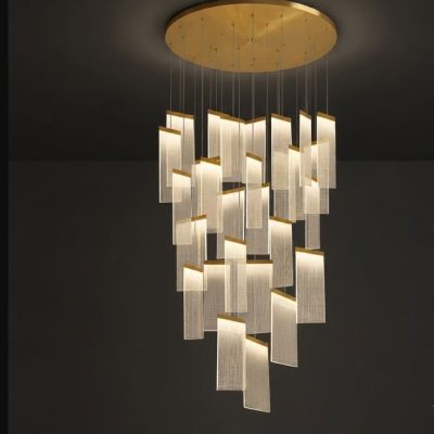 Acrylic Panel Suspension Foyer Chandelier