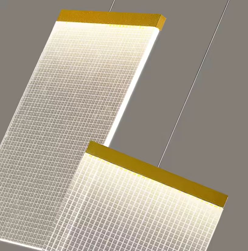 Acrylic Panel Suspension Foyer Chandelier Close up
