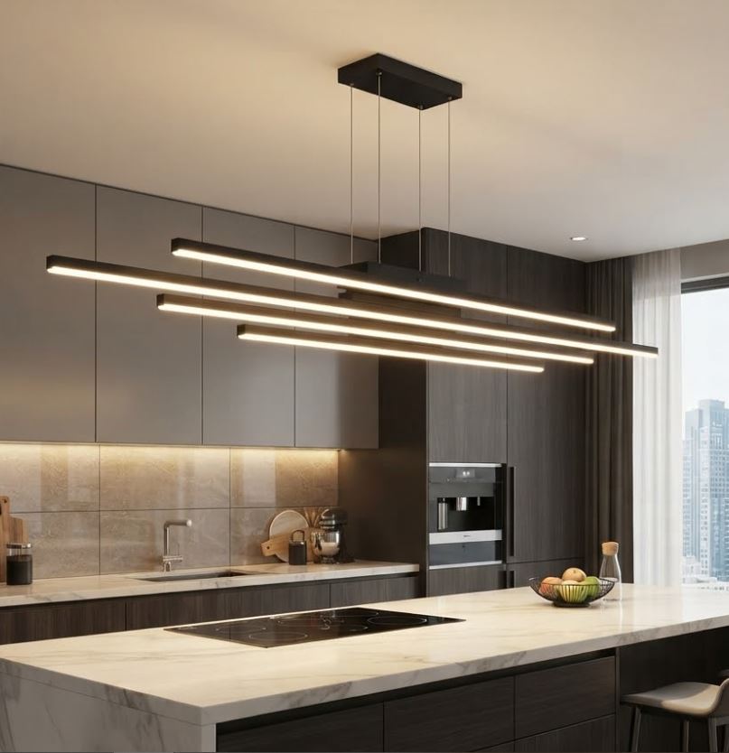 Aluminum LED Linear Pendant Chandelier