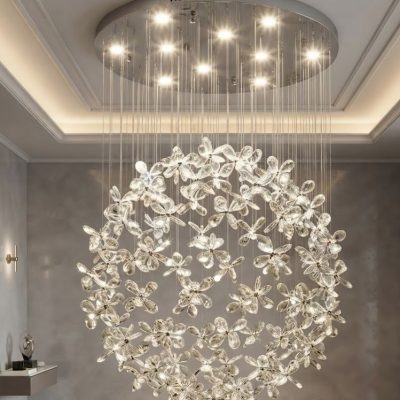 Crystal Flower Chandelier for Living Room and Bedroom