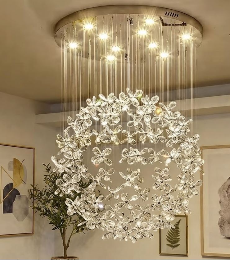 Crystal Flower LED Chandelier for Living Room Bedroom Crystal Flower LED Chandelier for Living Room Bedroom