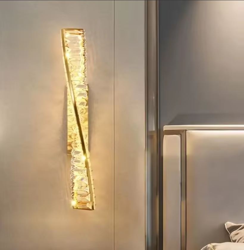 Helical Gold Crystal Wall Lamp big