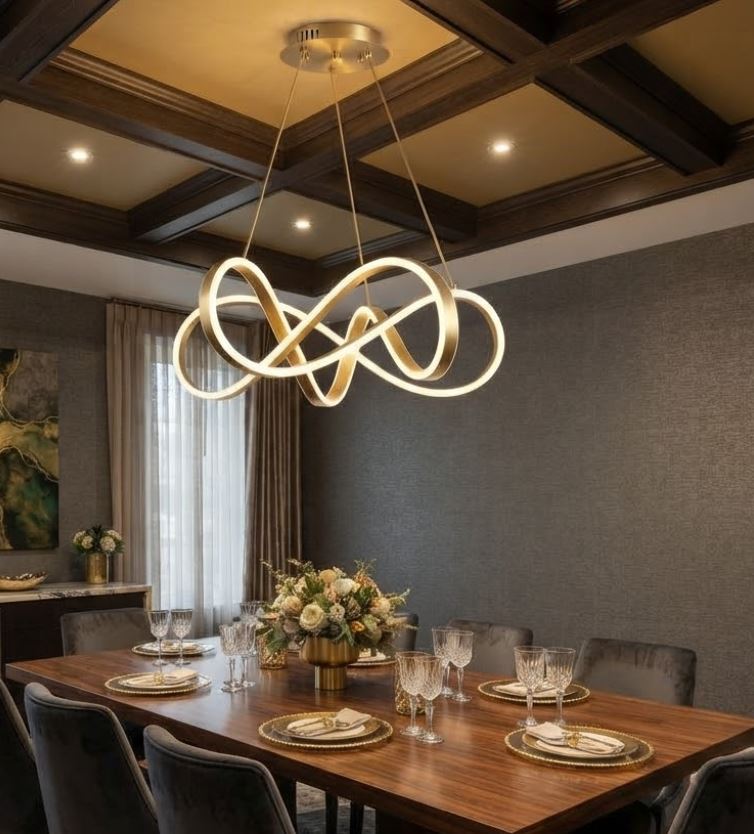 Infinity LED Chandelier for Living Room and Dining Areas Gold Infinity LED Chandelier for Living Room and Dining Areas Gold