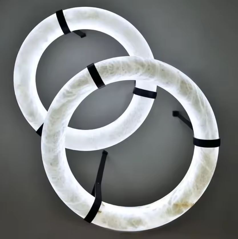 Leather Alabaster Pendant Chandelier 2
