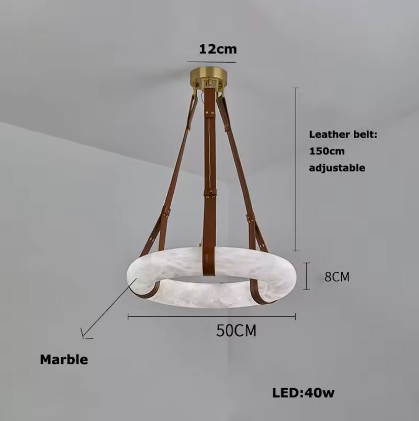 Leather Alabaster Pendant Chandelier 50cm Leather Alabaster Pendant Chandelier 50cm