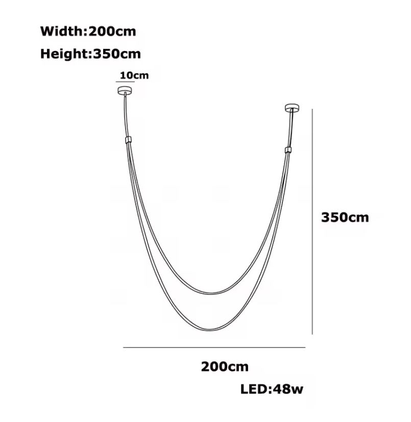 Leather LED Statement Chandelier size description