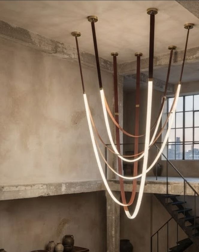Leather LED Statement Pendant