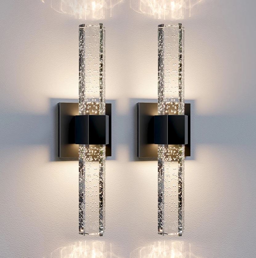 Luxury Crystal LED Wall Sconce Black Luxury Crystal LED Wall Sconce Black