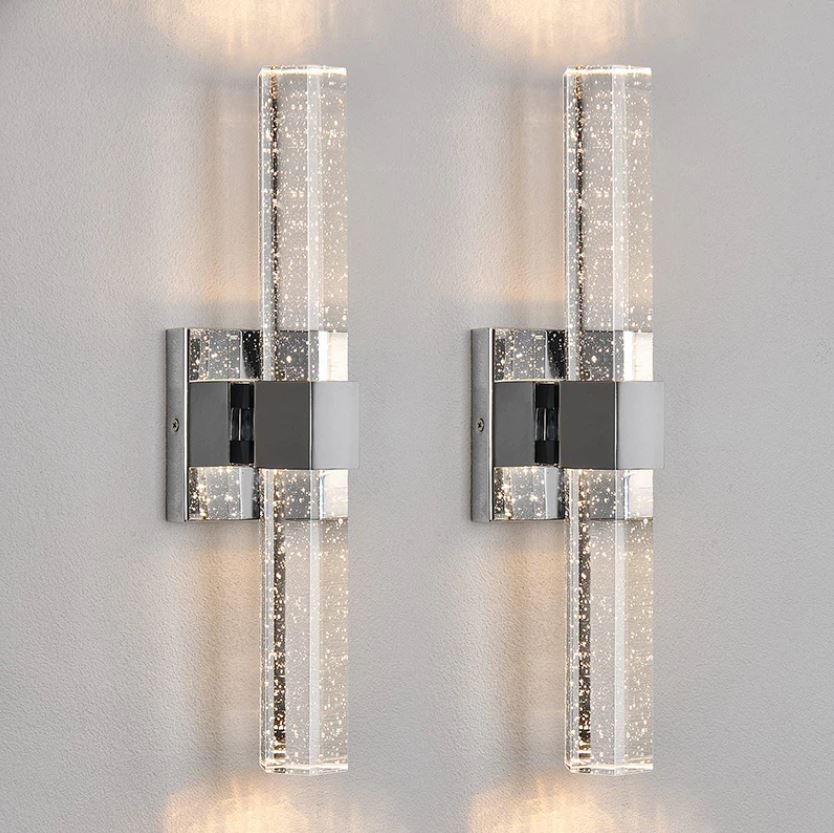 Luxury Crystal LED Wall Sconce Silver Luxury Crystal LED Wall Sconce Silver