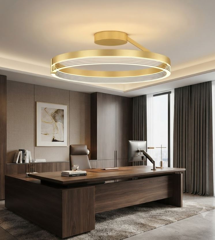 Semi-Flush LED Acrylic Chandelier Gold Semi-Flush LED Acrylic Chandelier for ante room