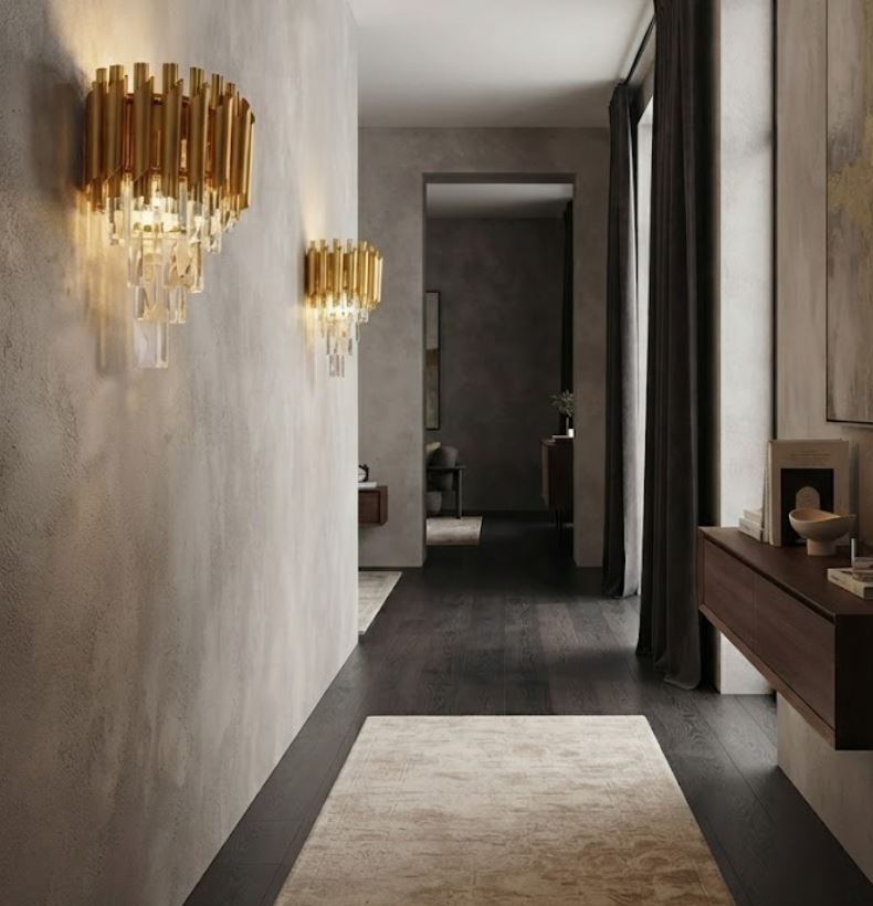 Tiered Crystal Metal Wall Sconce Bracket