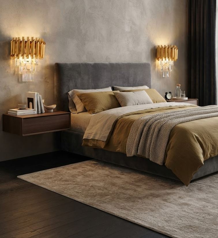 Tiered Crystal Metal Wall Sconce Lamp