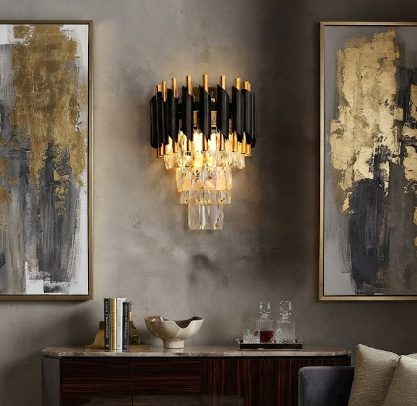 Tiered Crystal Wall Sconce