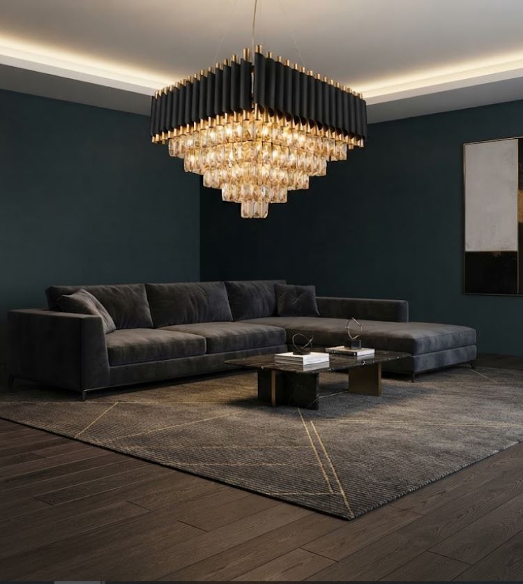 50cm Fluted Metal Crystal Chandelier 80,000