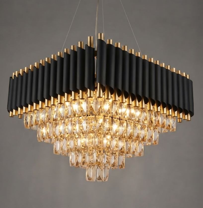 50cm Fluted Metal Crystal Chandelier 50cm Fluted Metal Crystal Chandelier