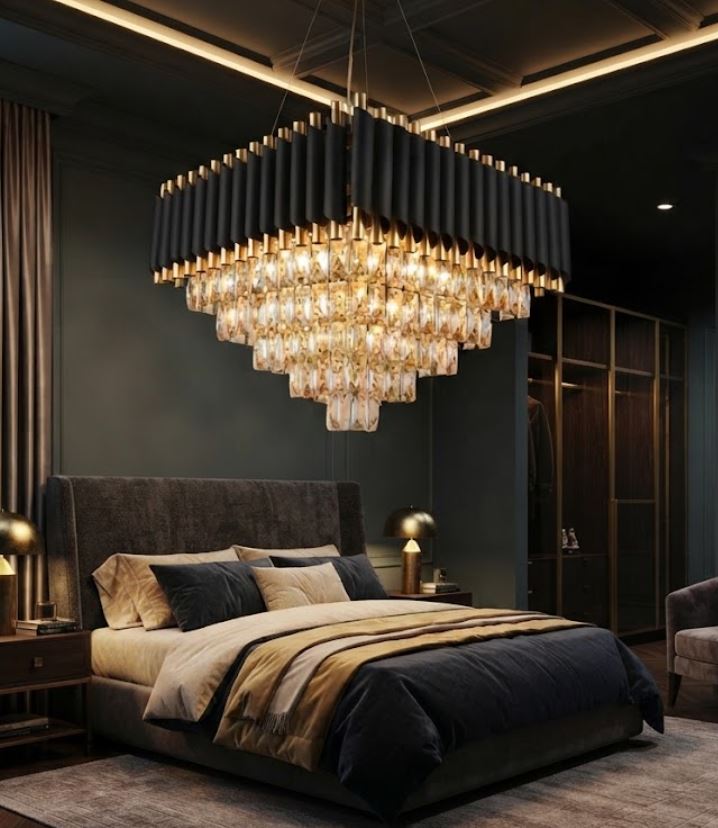50cm Fluted Metal Crystal Light 50cm Fluted Metal Crystal Light