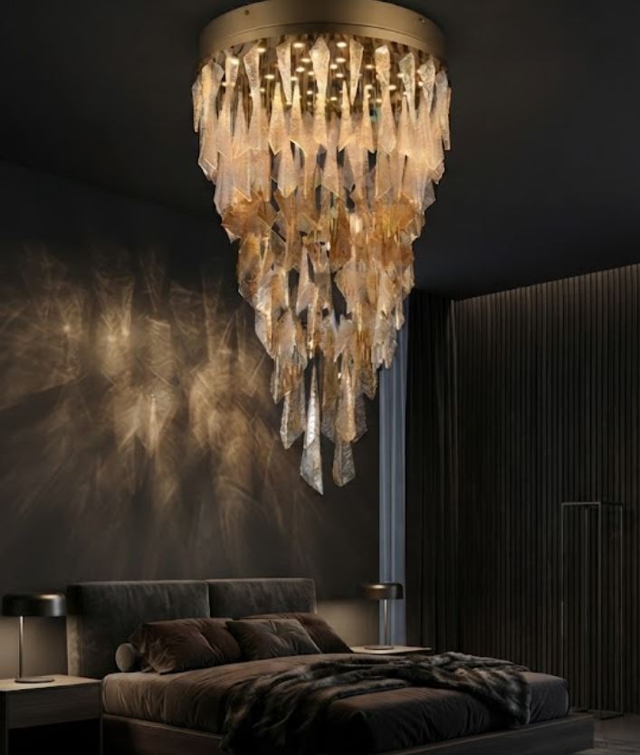 Cascading Amber Chandelier Light