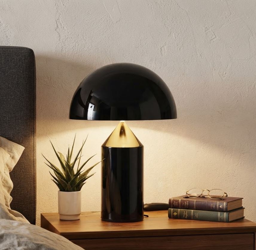 Contemporary Mushroom Table Lamp Black