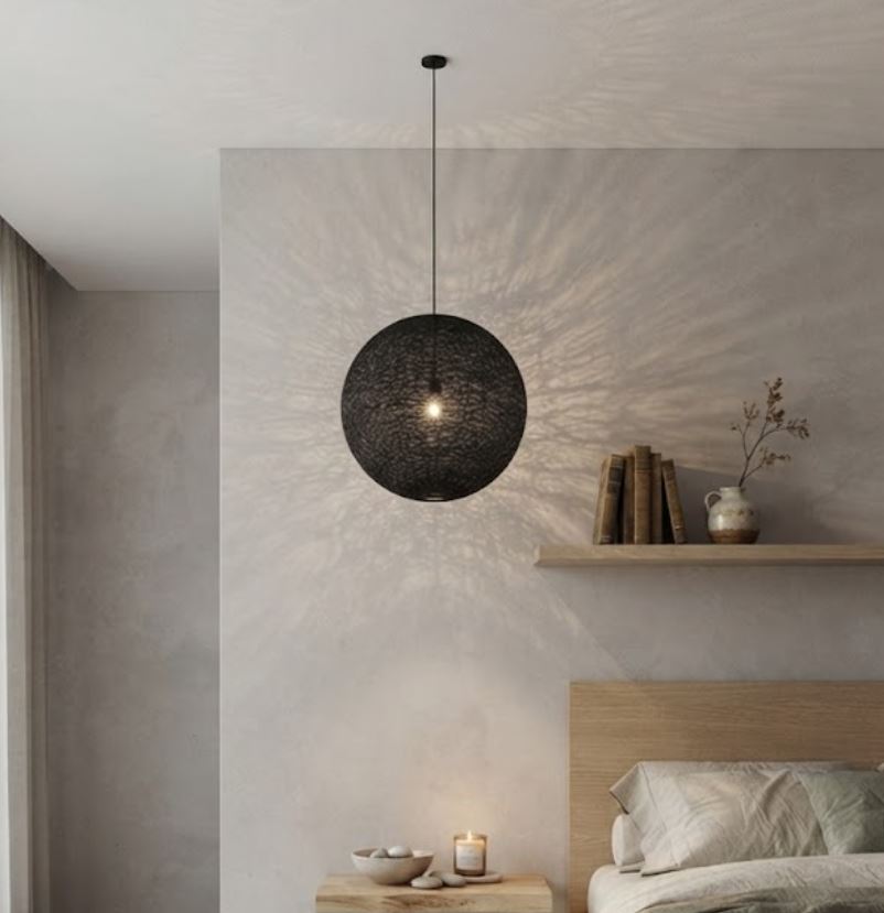 Handmade Abaca Ball Chandelier Room