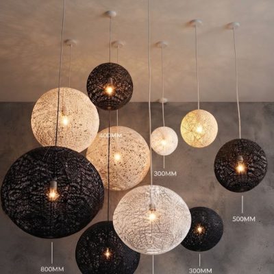 Handmade Abaca Ball Pendant Chandelier