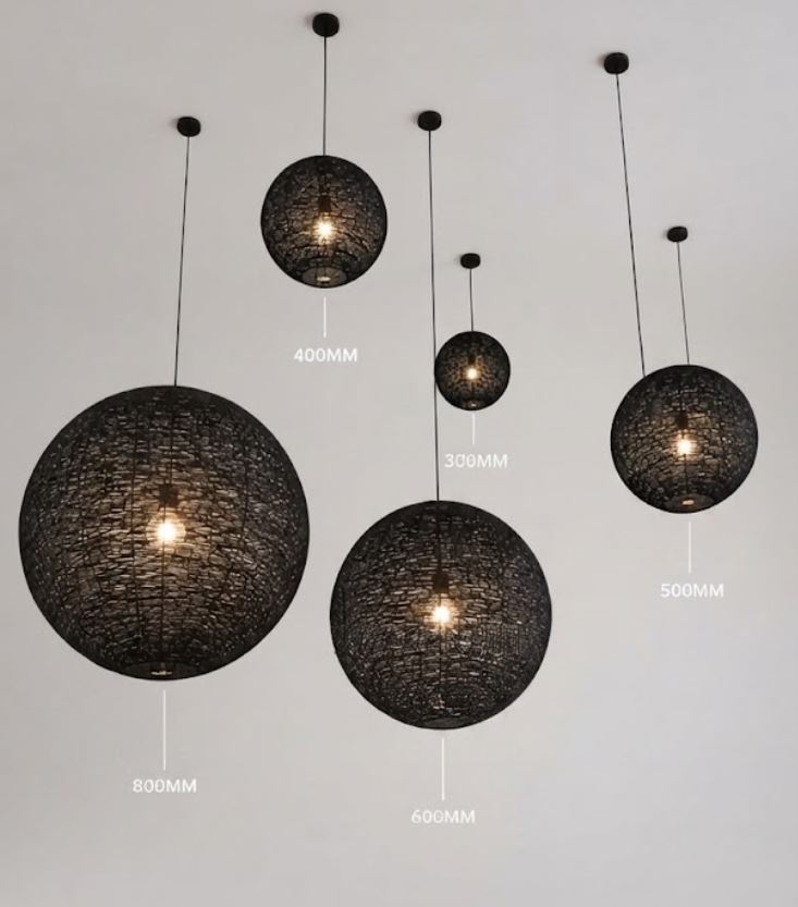 Handmade Wicker Ball Pendant Chandelier
