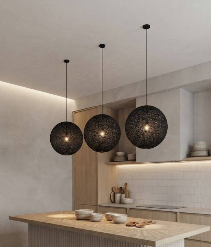 Handmade Wicker Ball Pendant Light