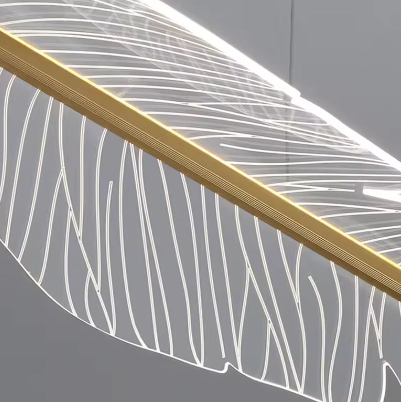 LED Linear Feather Chandelier Light Details