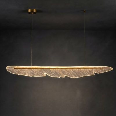 LED Linear Feather Pendant Chandelier