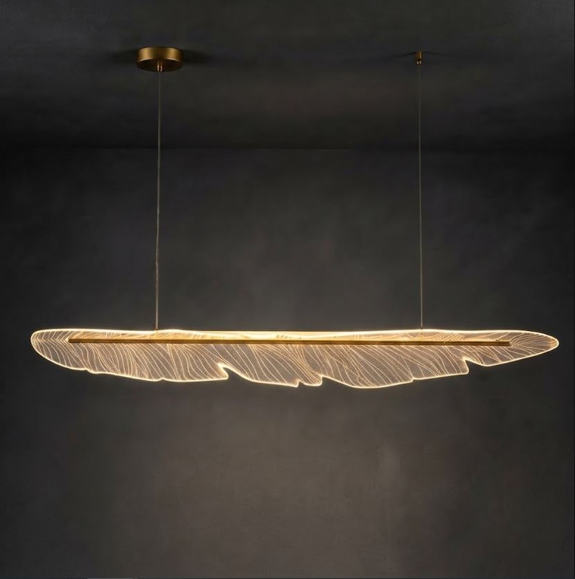 LED Linear Feather Pendant Chandelier