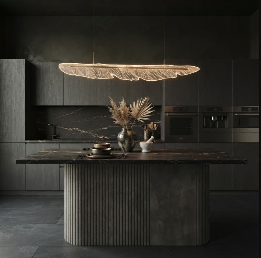 LED Linear Feather Pendant Chandelier for office