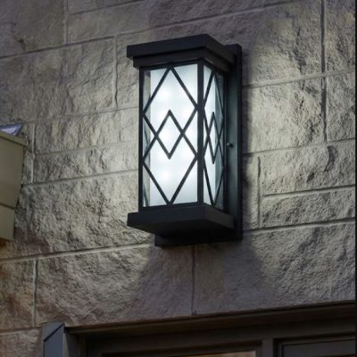 Lattice Frosted Outdoor Wall Lantern