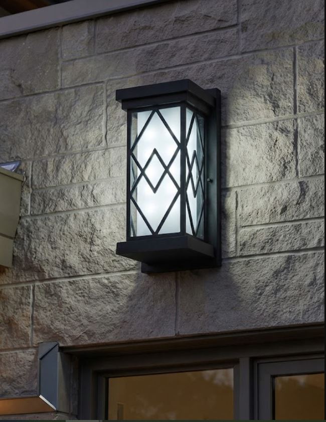 Lattice Frosted Outdoor Wall Lantern